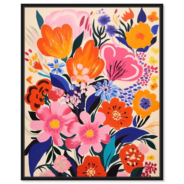 Very Vibrant Flowers Canvas Colorful Maximalist Flower Art by Art