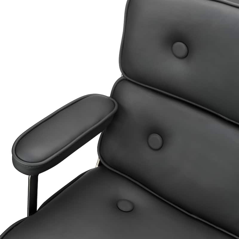 Lobby Lumbar Support Height Adjustable Leather Ergonomic Office Chair