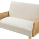 preview thumbnail 6 of 38, Criss Handcrafted Solid Wood Upholstered Loveseat with Rattan Arms