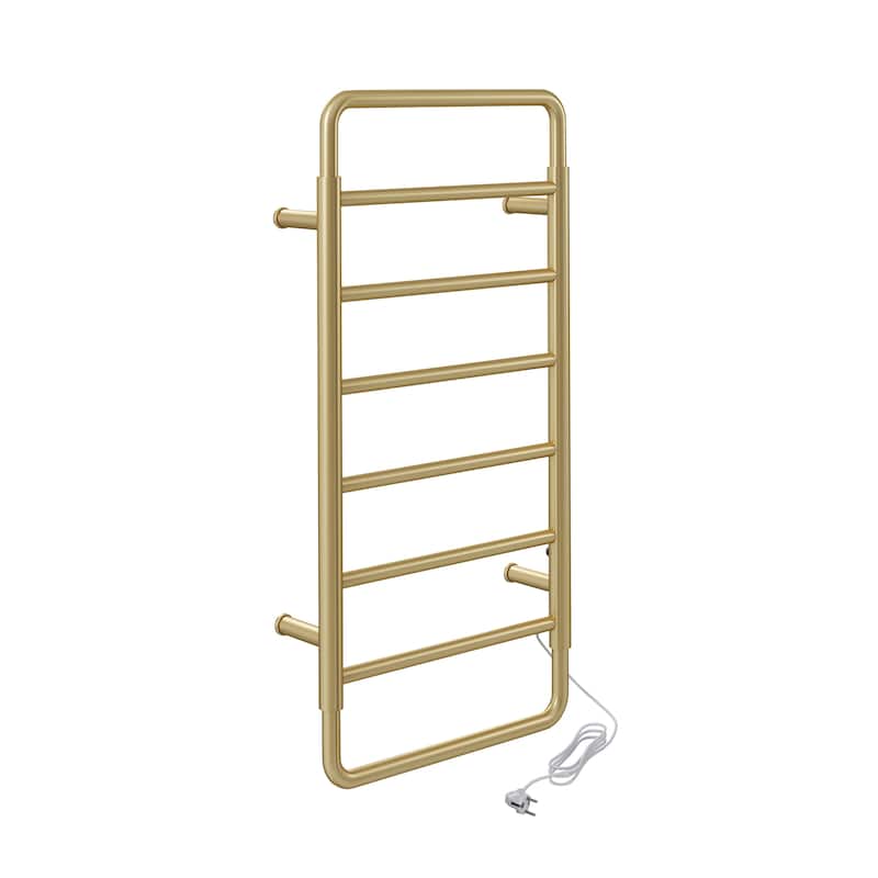 Ivy 8-Bar Electric Towel Warmer In Brushed Gold - 19.69" x 40.94" x 4.45"
