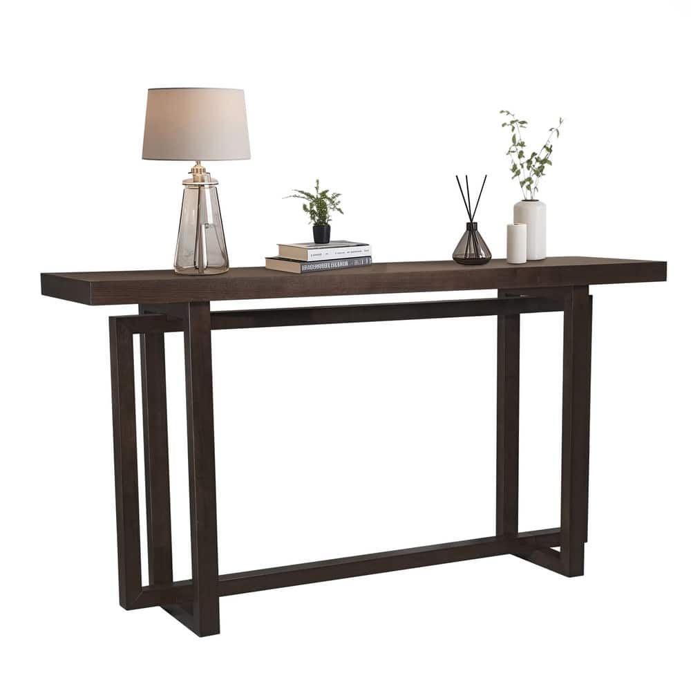 59" Narrow Console Table - MDF Entryway Sofa Table for Hallway, Living Room, Foyer with Space-Saving Design