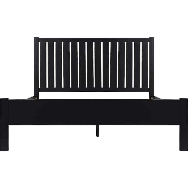 Graham Wooden Platform Bed with Slatted Headboard