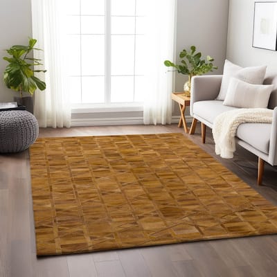 Premium Washable Super Soft Faux Geo Cowhide Mayfield Rug