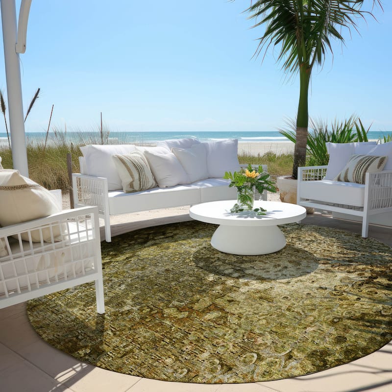 Elra Pure & Simple Weather Resistant Classic Meets Modern Outdoor Rug