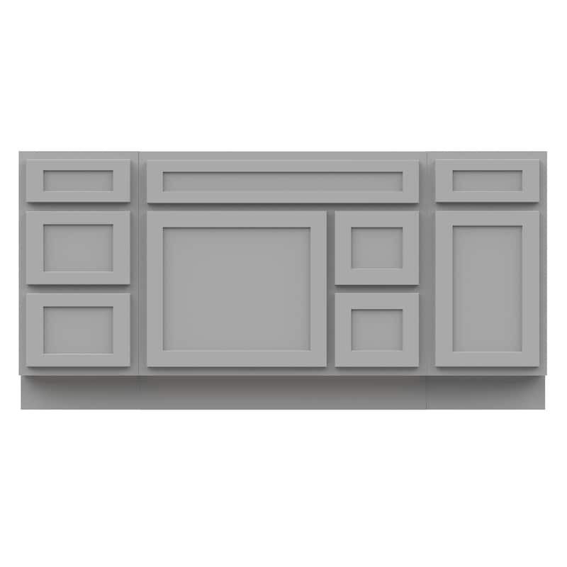 Vanity Art 66" Oak Freestanding Bathroom Vanity Cabinet without Top