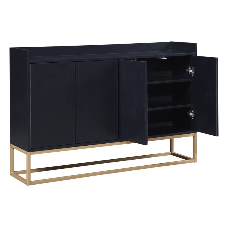 Sideboard Cabinet with 4 Doors, Buffet Cabinet with Adjustable Shelves, Kitchen Storage Cabinet with Metal Legs