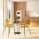 preview thumbnail 6 of 4, Astor Modern Minimalist Transparent Dining Chair with Ripple Design and Black Metal Legs Kitchen Room Side Chair (Set of 2)
