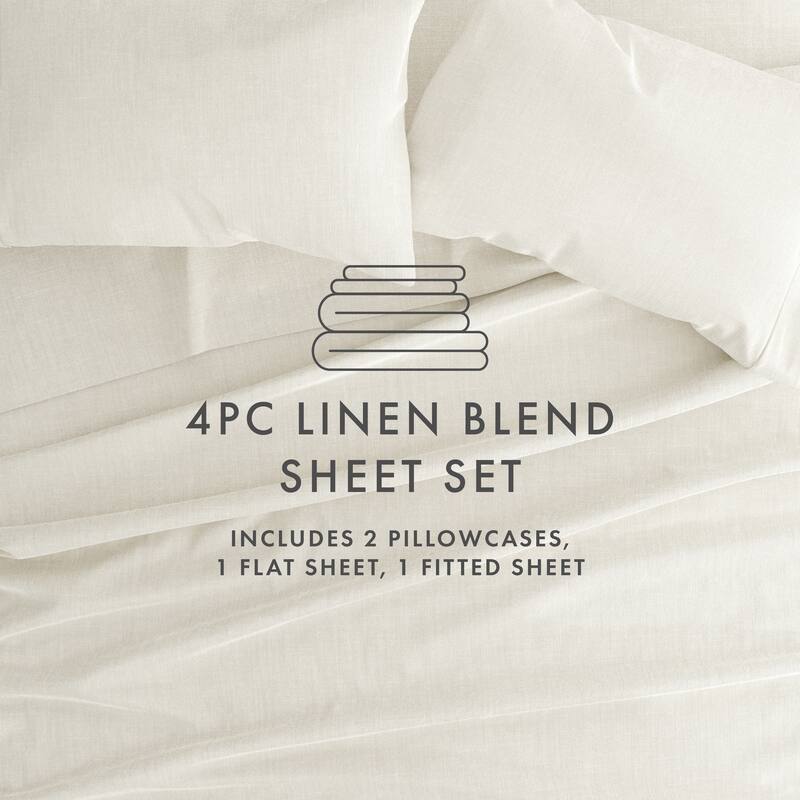 Becky Cameron Linen & Rayon from Bamboo Blend Deep Pocket 4 Piece Sheet Set