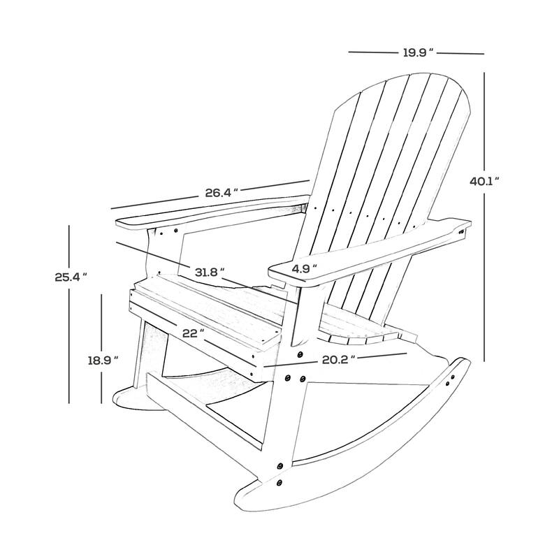 Vineyard HIPS Outdoor Eco-Friendly All Weather Seashell Rocking Adirondack Chairs (Set of 4)