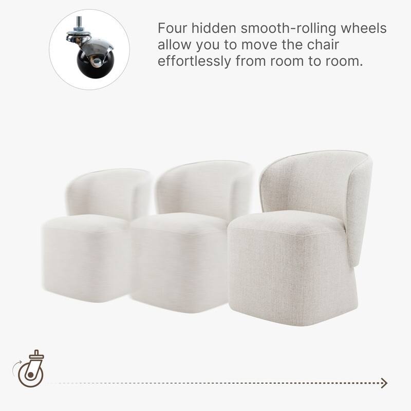 Kyle Morden Fabric Dining Room with Casters Wrap-round Back