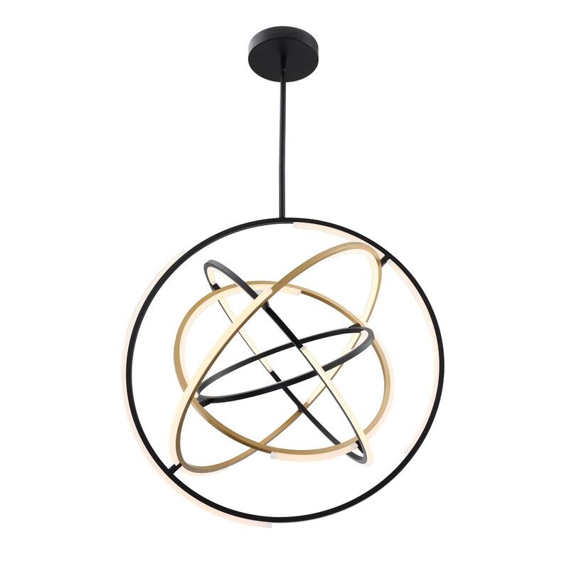 Trilogy Collection Integrated LED 32 in. Pendant, Black and Gold - Medium