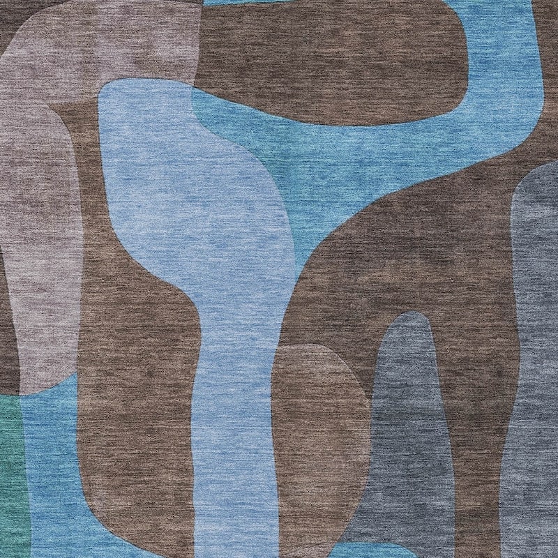 HomeRoots Abstract Transitional Rectangle Outdoor Rug