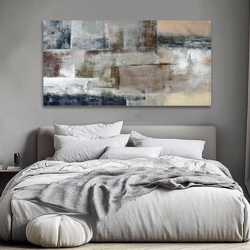 Gray Abstract Wall Art Decor Hand Painted Oil Painting