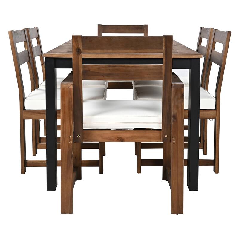 7-Piece Patio Dining Set with Stylish Table, 6 Chairs for Garden