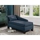 preview thumbnail 6 of 13, Polyfiber Chaise Loung With Tufted Seat and Storage Navy Blue