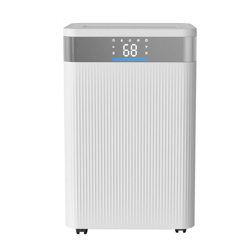 White 52Pt Dehumidifier with LED Display, Quiet 120CFM Airflow - 12.01 x 9.25 x 19.45 inch