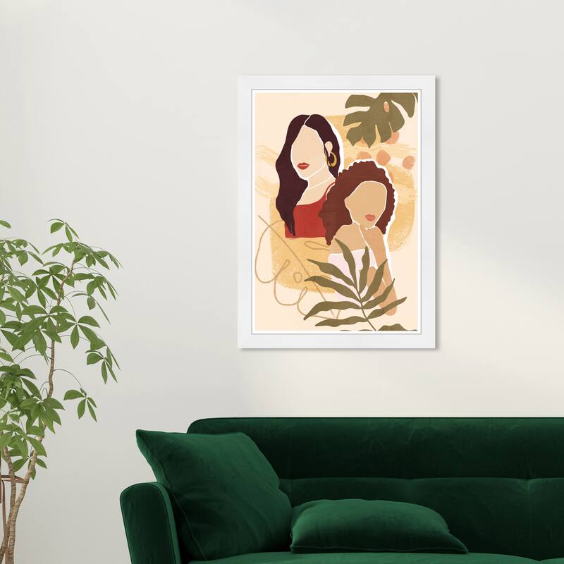 Wynwood Studio Prints People and Portraits Tropical Ladies White and Cream White Modern & Contemporary Wall Art Canvas Print - White