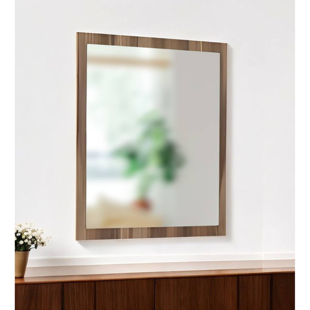 HomeRoots 41" Natural Wood Framed Accent Mirror - 39' X '41' X '1