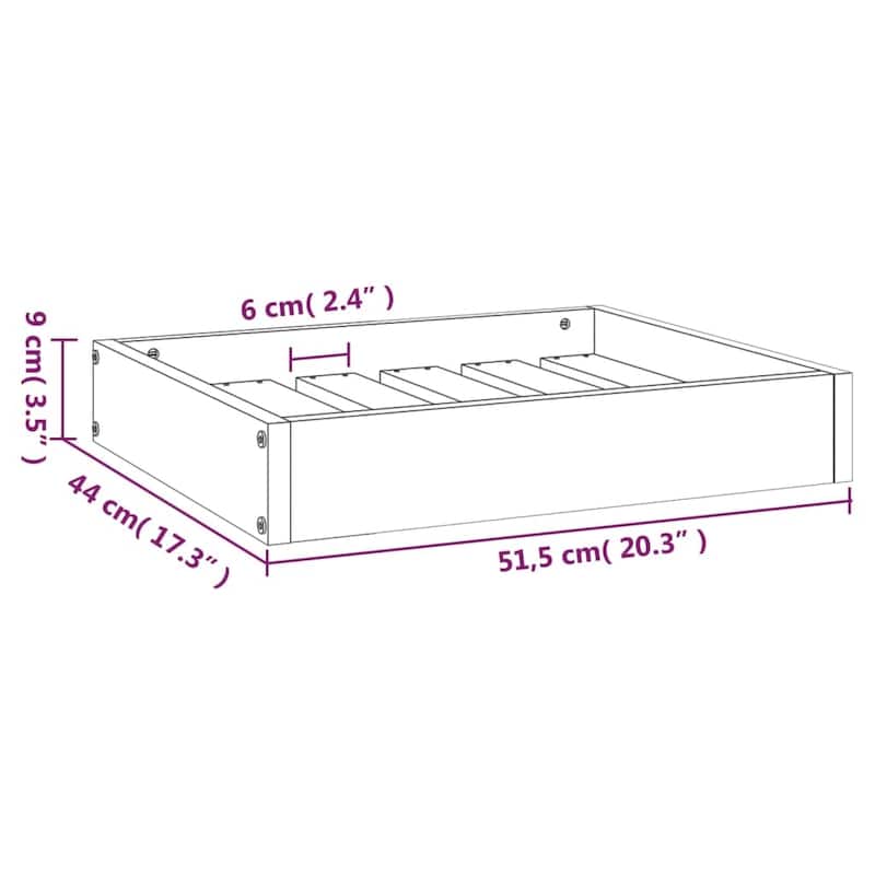 vidaXL Dog Bed 20.3"x17.3"x3.5" Solid Wood Pine - 20.3" x 17.3" x 3.5"