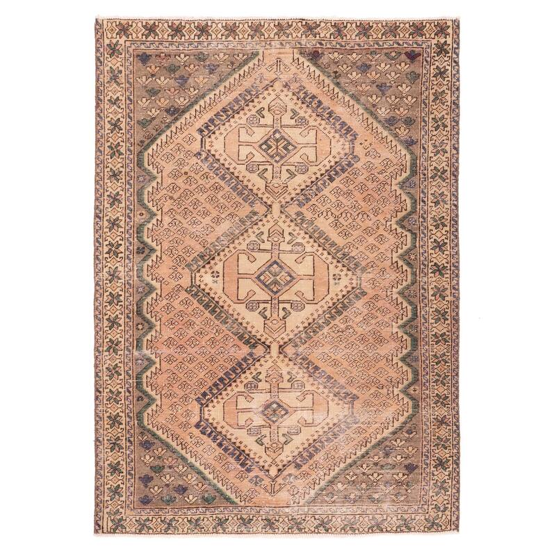 ECARPETGALLERY Hand-knotted Antalya Vintage Copper Wool Rug - 4'5 x 6'4