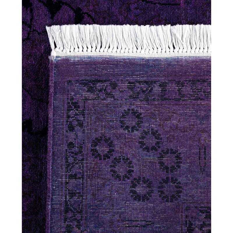 Overdyed One-of-a-Kind Hand-Knotted Area Rug - Purple - 3' 2" x 16' 4"