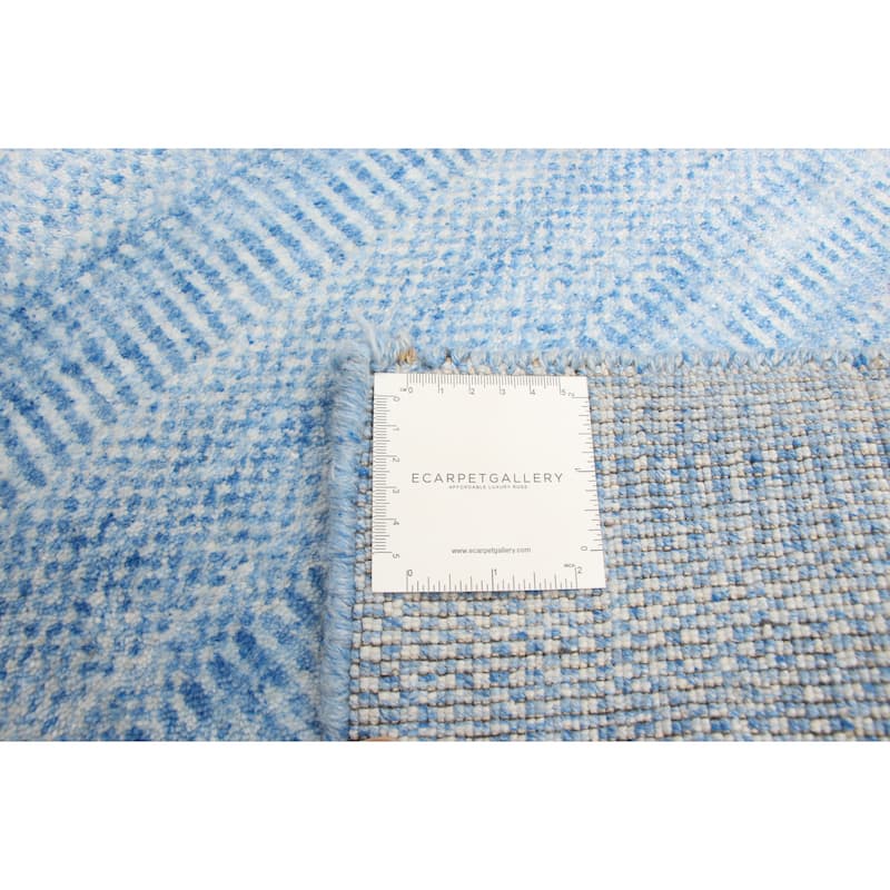 ECARPETGALLERY Hand Tufted Pearl Blue Wool Rug - 2'0 x 3'0