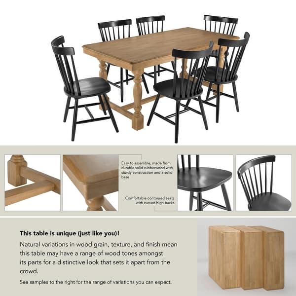 Bush Furniture Sterling 67W Dining Table with 6 Spindle Dining 
