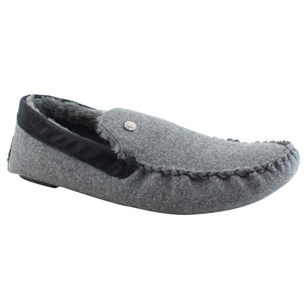 grey moccasin slippers