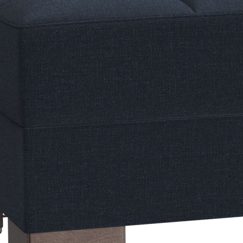 HomeRoots 52" Dark Blue and Brown Chenille Tufted Storage Ottoman