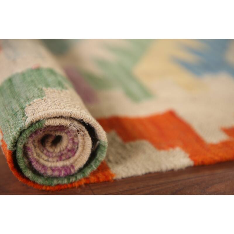 Southwestern Kilim Area Rug Flatweave Wool Carpet - 3'3"x 5'0"