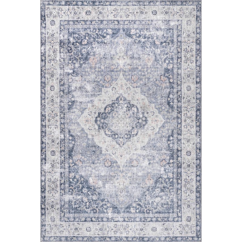 Nuloom Analeia SplashGuard Machine Washable Area Rug - 8' x 10' - Blue - Rectangle