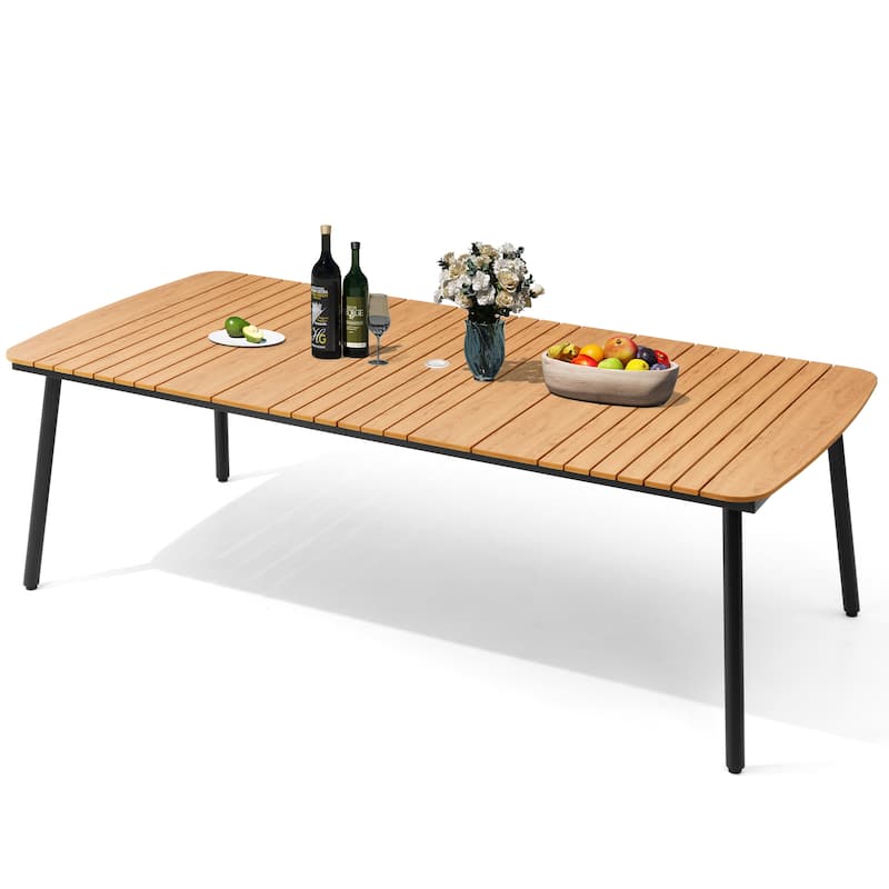 Outdoor Patio Dining Table Rectangular Aluminum Outdoor Table for 6/8/10 Person