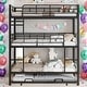 preview thumbnail 13 of 22, Modern Twin Size Metal Triple Bunk Bed With Twin Size Trundle,Sturdy Structure For Bedroom Black