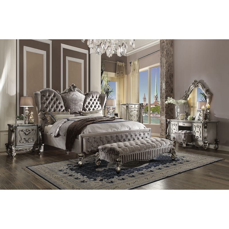 Calvert Antique Platinum Padded Seat Bench