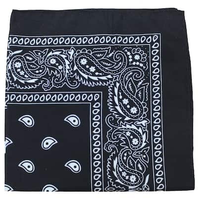 6 Pack 22 Inch Polyester Paisley Bandanas Lightweight Durable MultiUse Accessories - One Size
