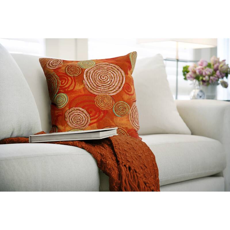 Liora Manne Visions III Graffiti Swirl Indoor/Outdoor Pillow Warm 20" Square