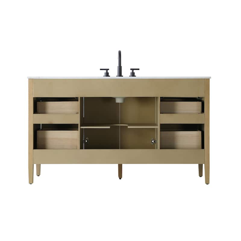 Elegant Lighting VF29660 Blakely 60" Free Standing Single Basin Vanity