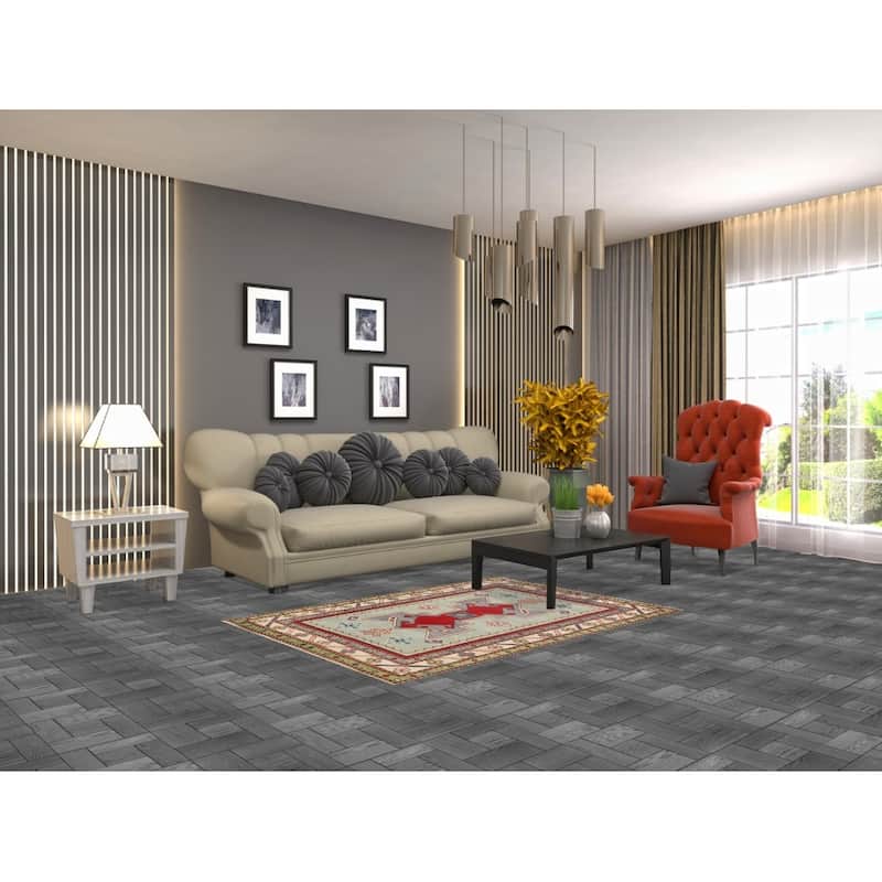 Green Kazak Accent Rug Hand-Knotted Wool Carpet - 3'6" x 4'11"