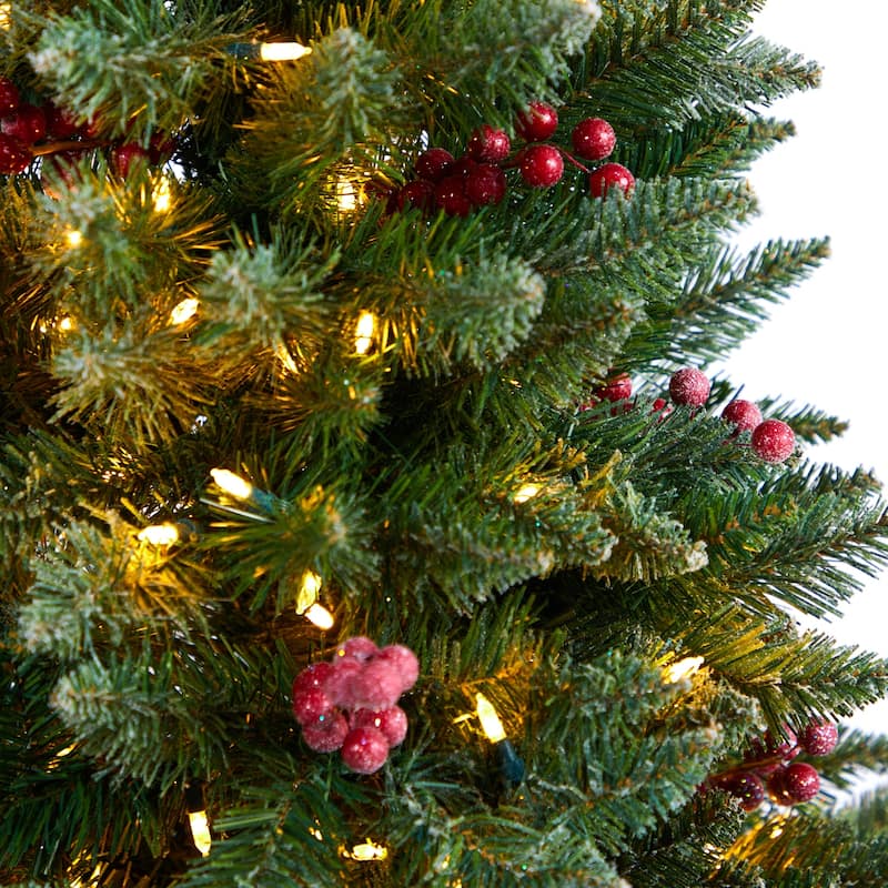 5Ft Pre-Lit Christmas Tree Southwestern Aspen Design, Holiday Decor, Festive Lights, Bendable Branches - Green - 60