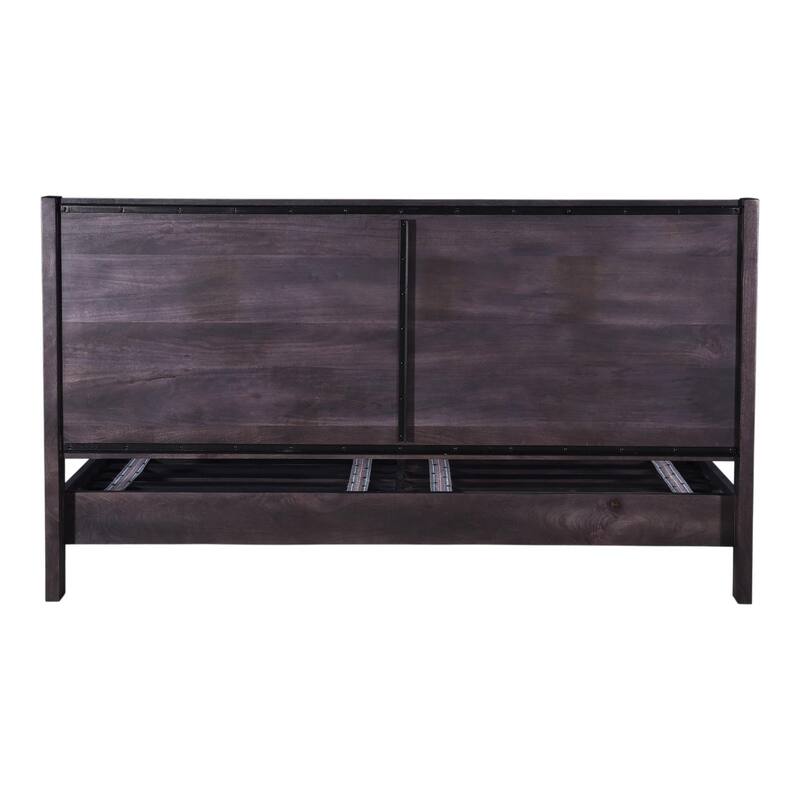 King Bed Modern Upholstered Platform Bed with Storage - Wooden King Size Bed Frame
