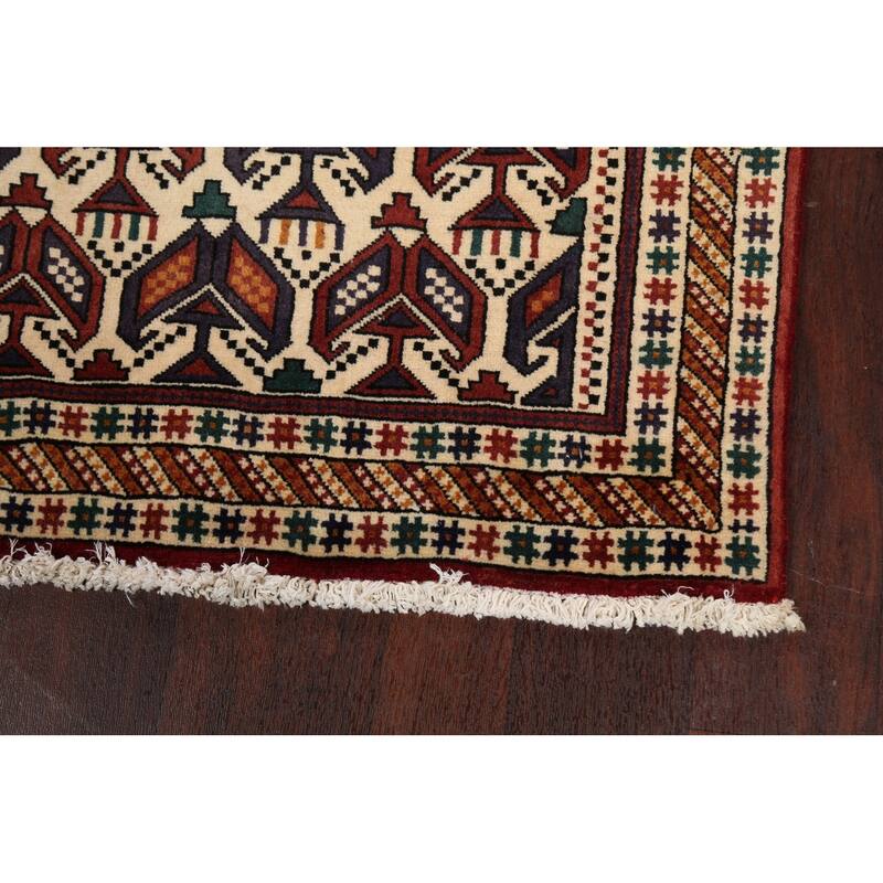 Vegetable Dye Geometric Sirjan Persian Area Rug Handmade Wool Carpet - 3'1" x 4'9"
