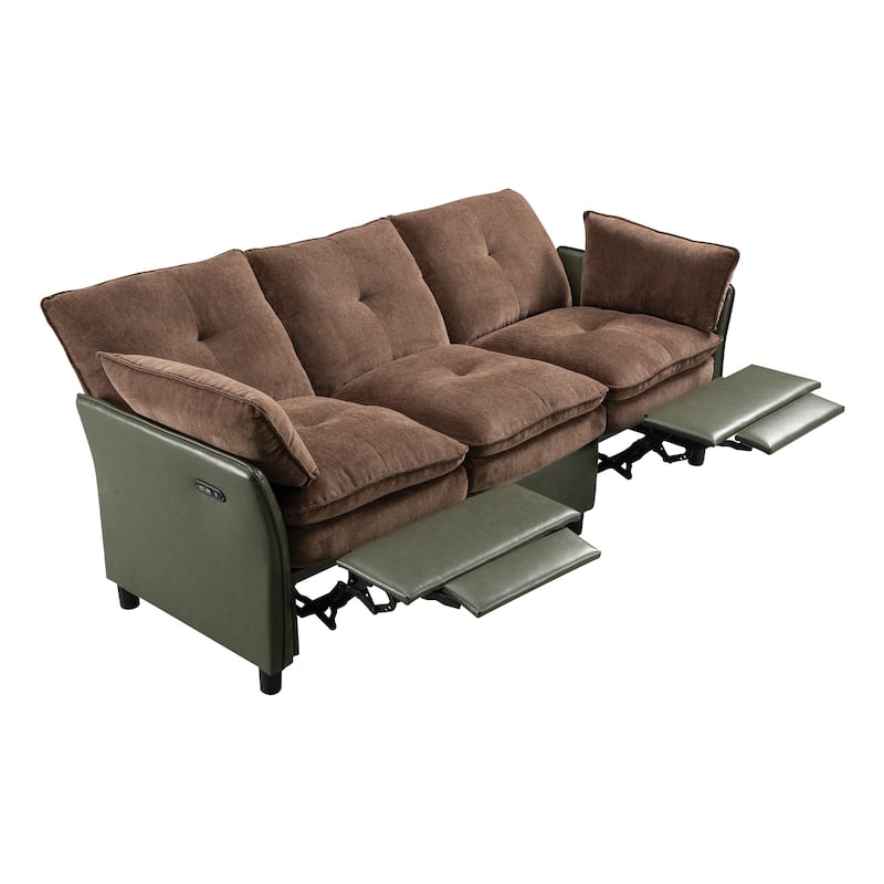 3 Seater Modern Soft Upholstered Power Reclining Sofa for Living Room