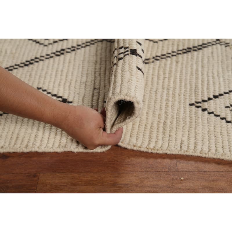 Trellis Moroccan Oriental Area Rug Handmade Wool Carpet - 5'6"x 9'8"