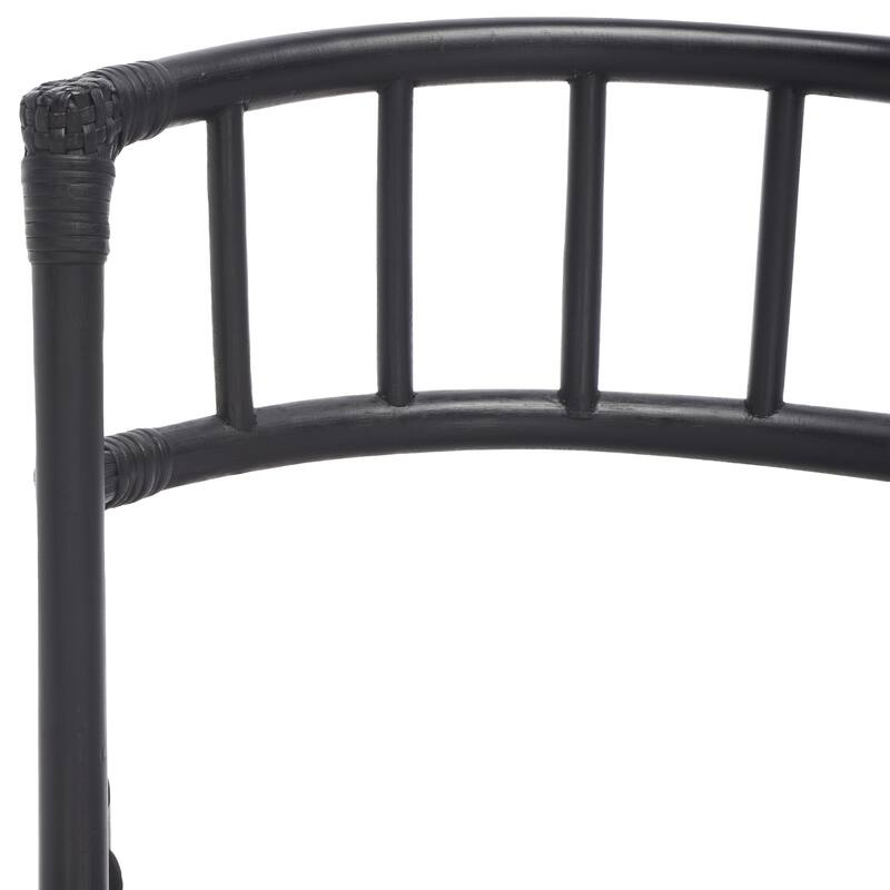SAFAVIEH Maja Black Rattan Folding Accent Chair Set of 2 (Fully Assembled) - 19Wx28Dx35H
