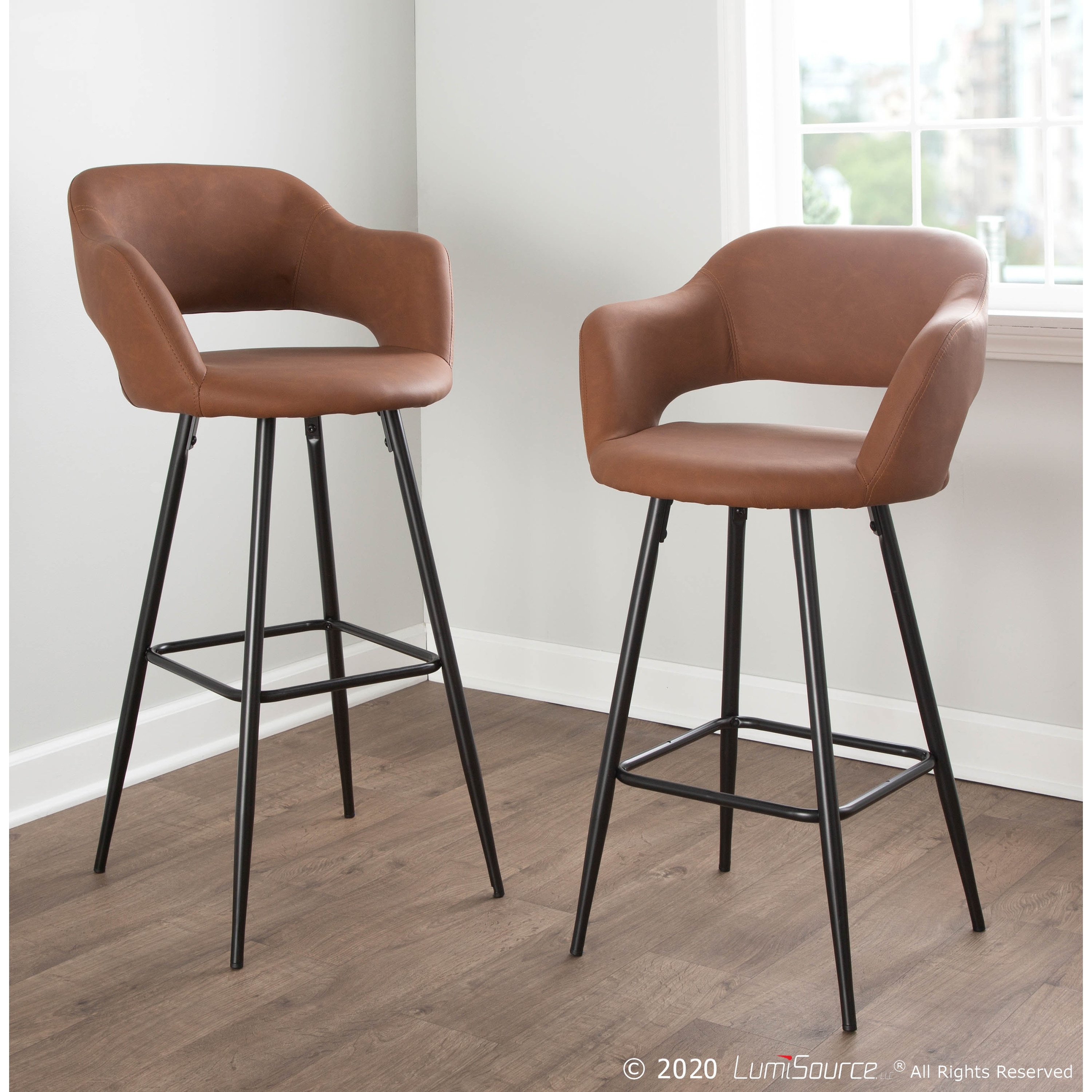 Porch & Den Vallen 26" Upholstered Counter Stool (Set of 2)