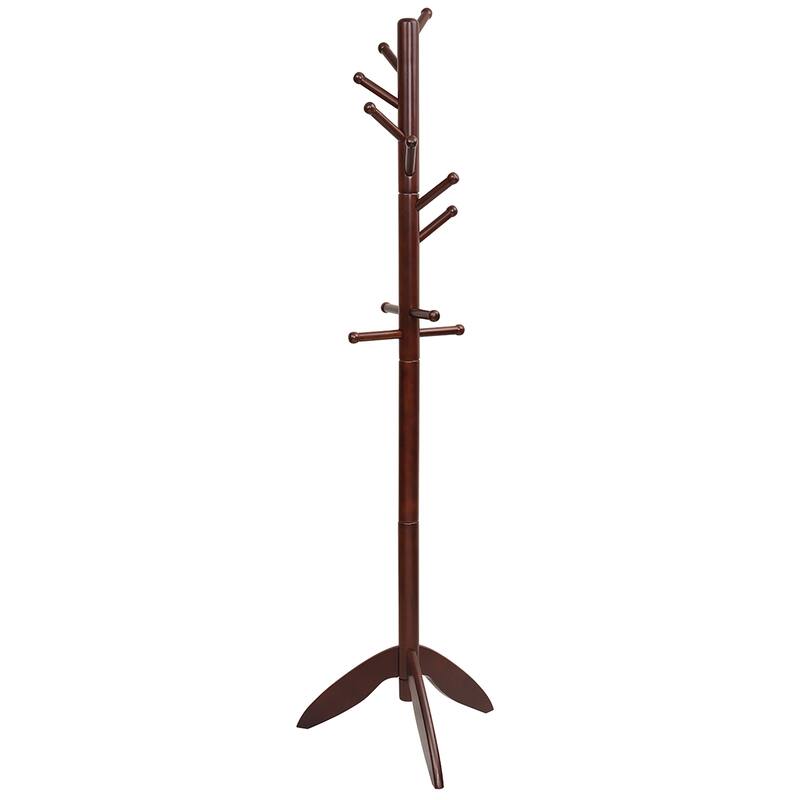 Costway Wooden Coat Rack Entryway Hall Tree 2 Heights w/ 11 Hooks - See Details