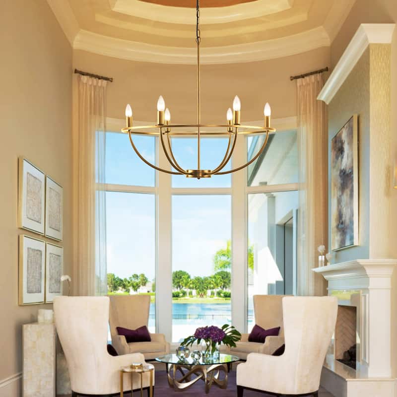 6-Light Classic Mid-century Chandelier