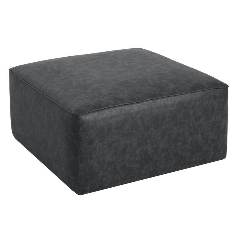 Roomfitters Square Upholstered Ottoman Coffee Table with Modern Low Profile Design