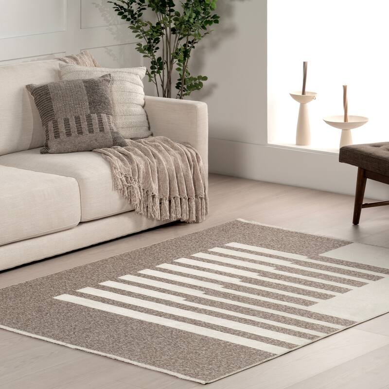 Nuloom Sofya SuperiorWash Abstract Striped Reversible Machine Washable Area Rug