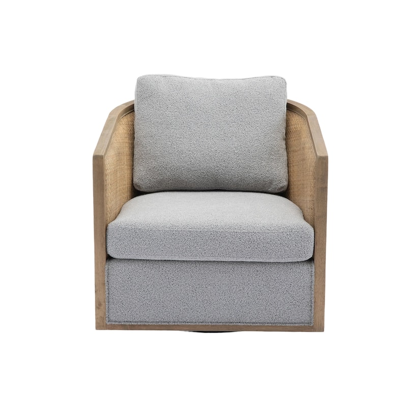 Comfortable circular sofa chair in living room, 360 degree rotating bucket club chair - Grey